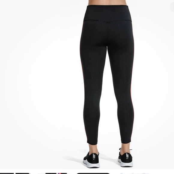 Nike Power Victory Stripe Training Tights Pants Stretch 7/8 Black Multi Red Logo - Picture 5 of 15